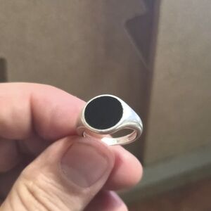 Black onyx sterling ring